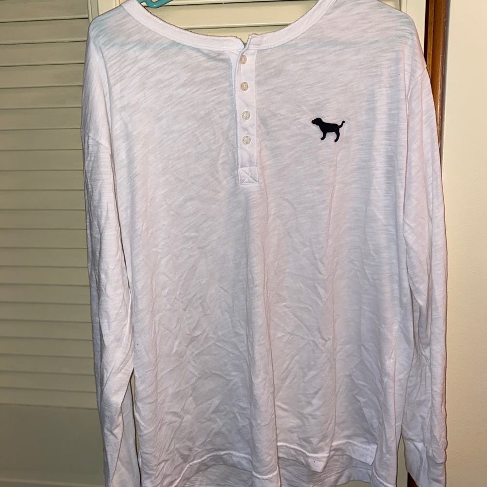 White PINK Longsleeve Button-Up